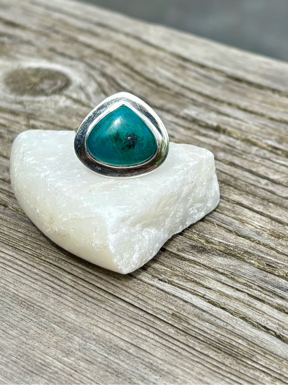 Azurite Chrysocolla Ring - Picture 10 of 15